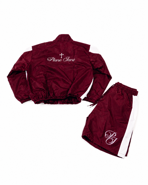 Plane Jane Signature Short Set - Burgundy